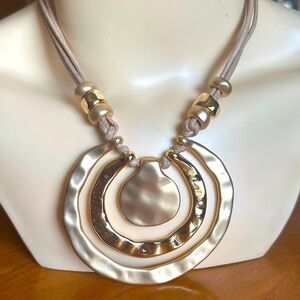 GARDENIA Gold -Tone Triple Ring Pendant Necklace - Women Jewelry